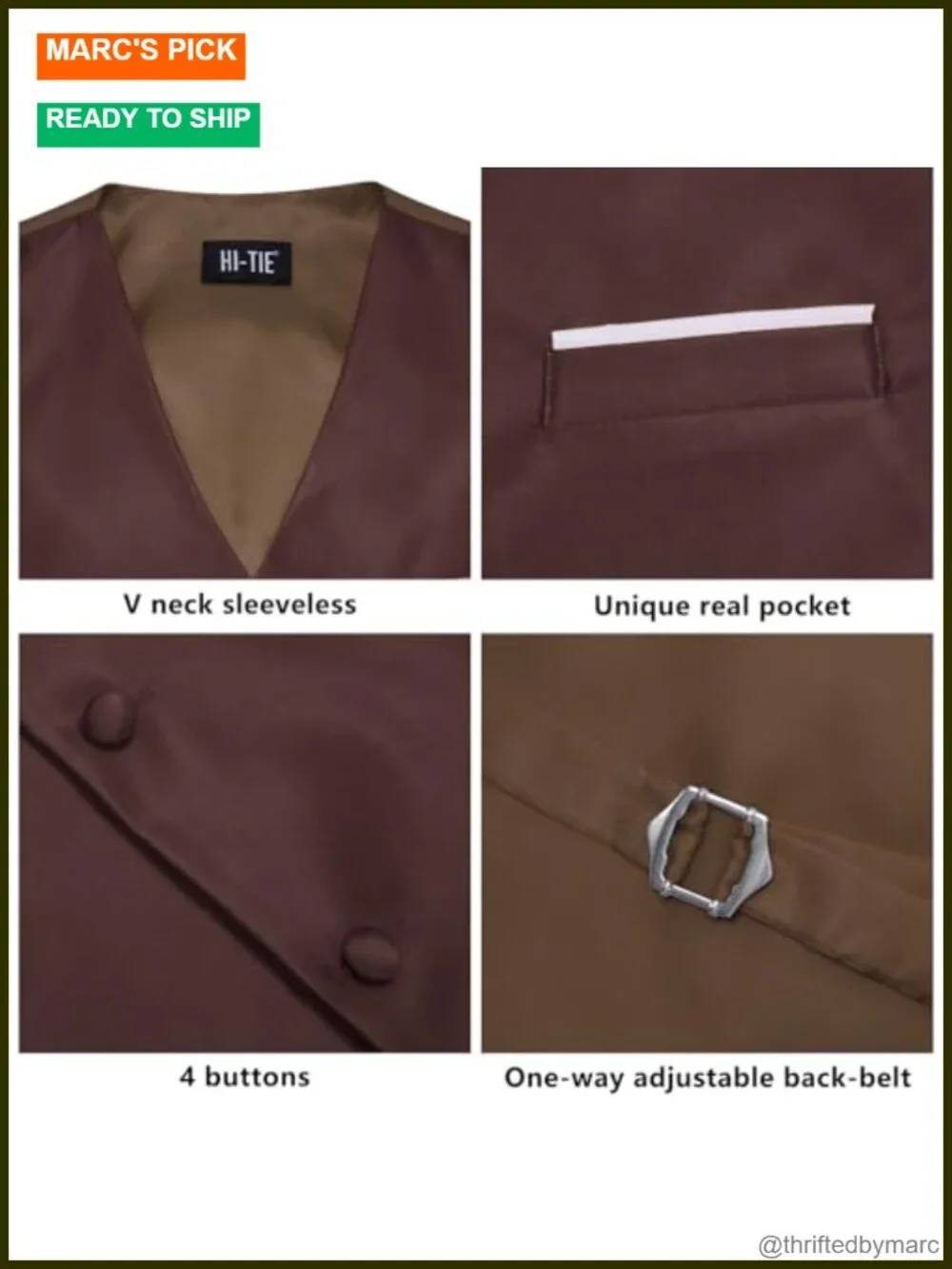 Vest Set with Bowtie Necktie Handkerchief Cufflinks Lapel Pin Tie Clip